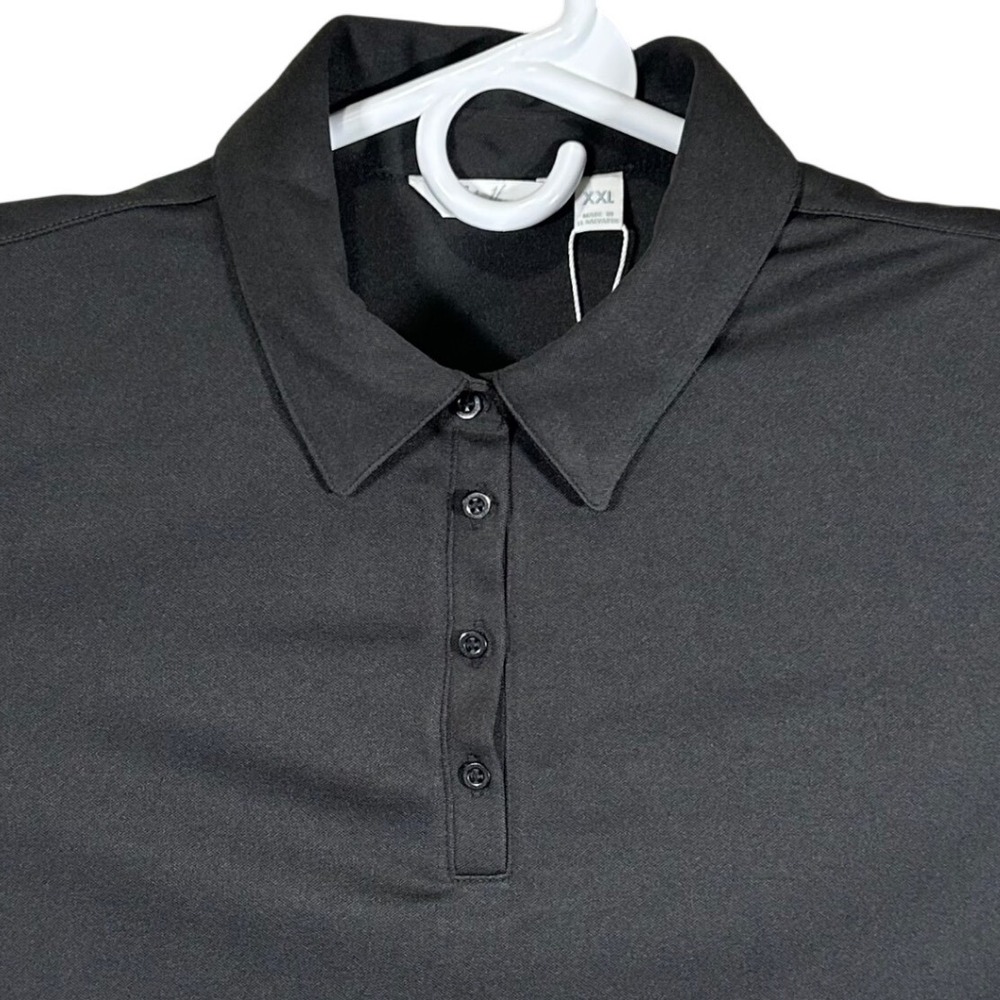Lady Hagen Women XXL Black Pique Short Sleeve Polo Shirt HydroDri UPF New